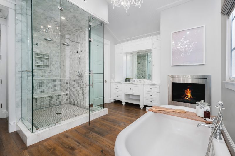 Contemporary Shower with Glass Enclosure